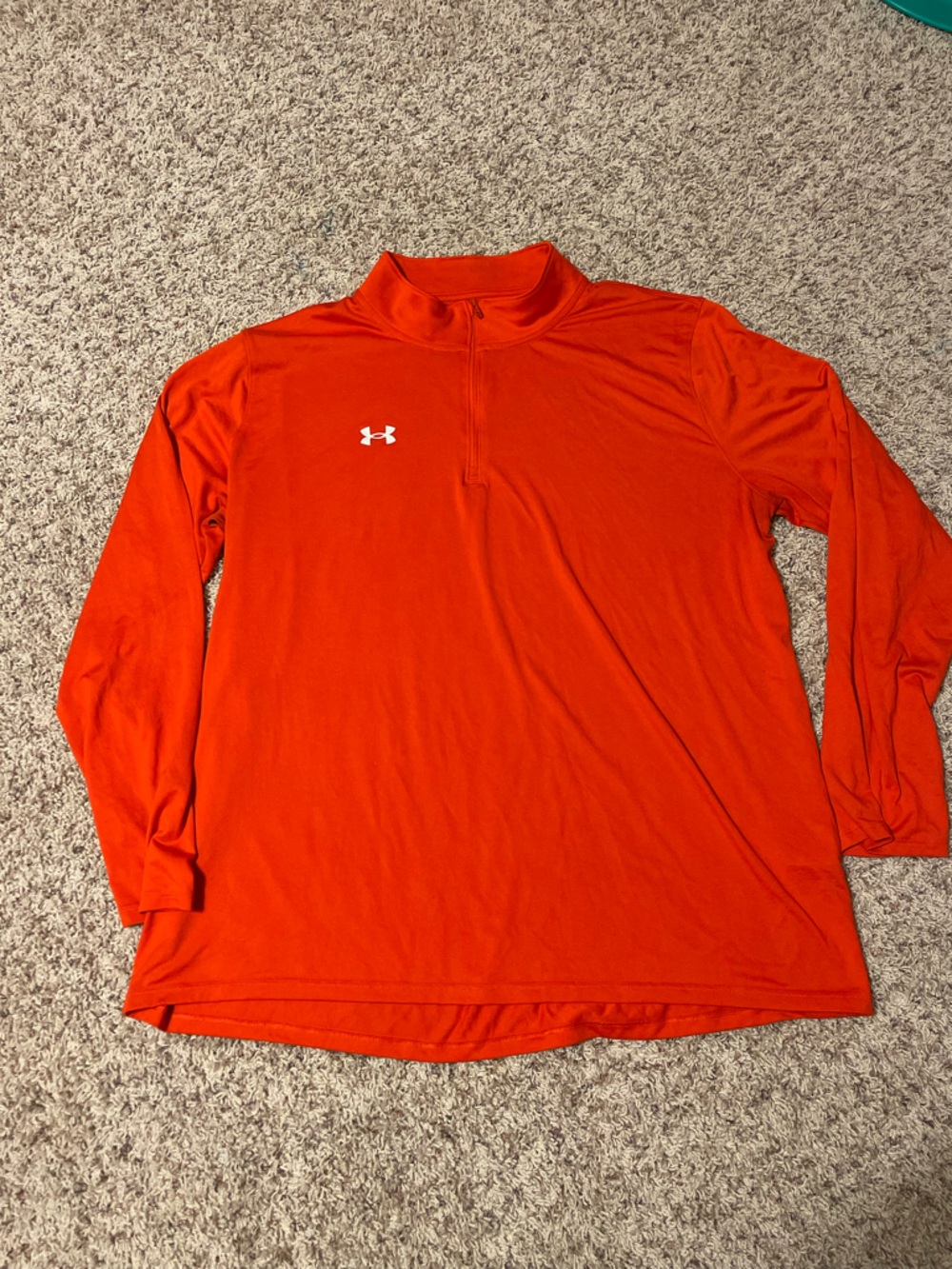 Under Armour Men's Long-Sleeve 1/4 Zip Performance Shirt - Reddish-Orange